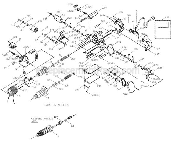 Page A Diagram and Parts List for Type 1 Porter Cable